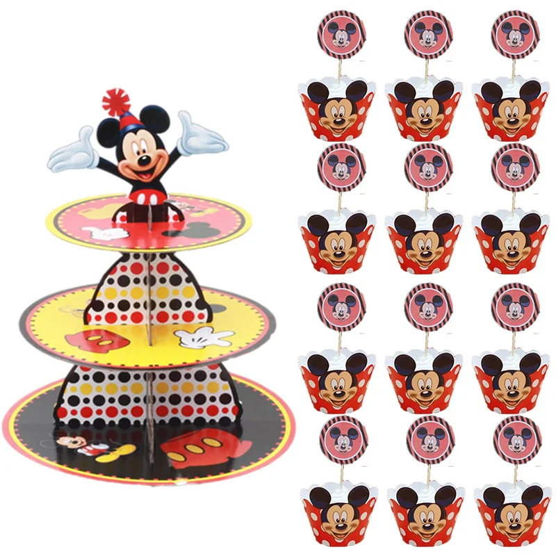 Adorno Para Pastel De Mickey Mouse Suministros De Decoracion Para Fiestas De 1 Ano Para Bebes Ninos Y Ninas Suministros De Decoracion De Pasteles Aliexpress