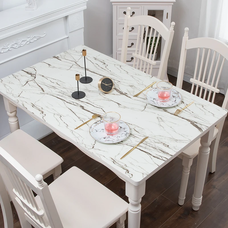  PVC tablecloth Imitation marble table mat Placemat waterproof oilproof for dining table customize c