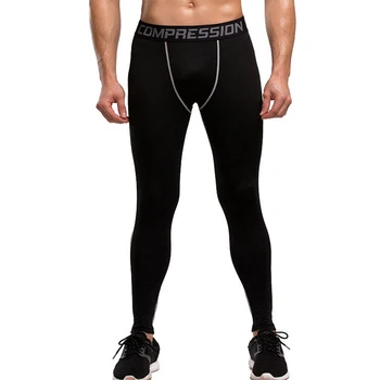 

Loozykit Fitness Men Running Tights High Elastic Compression Sports Leggings Quick Dry Ankle Length Pants Gym Sizes