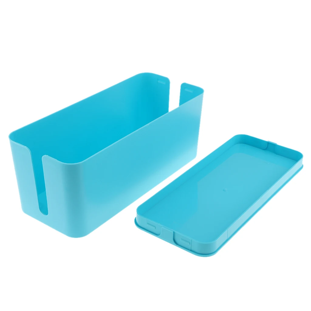 Plastic Box Organizer For Power Strip Surge Protector Wire Arranging Ties Cord Organizer Clips 13x 5.3x 5 inches