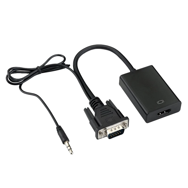 

VGA To HDMI Output 1080P HD Audio TV AV HDTV Video Cable Converter Adapter