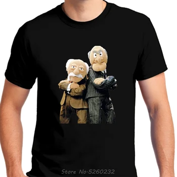 Statler e Waldorf T-shirt nera Abbigliamento Moda 100% cotone Camicie cool stile camicia in cotone di marca di buona qualità