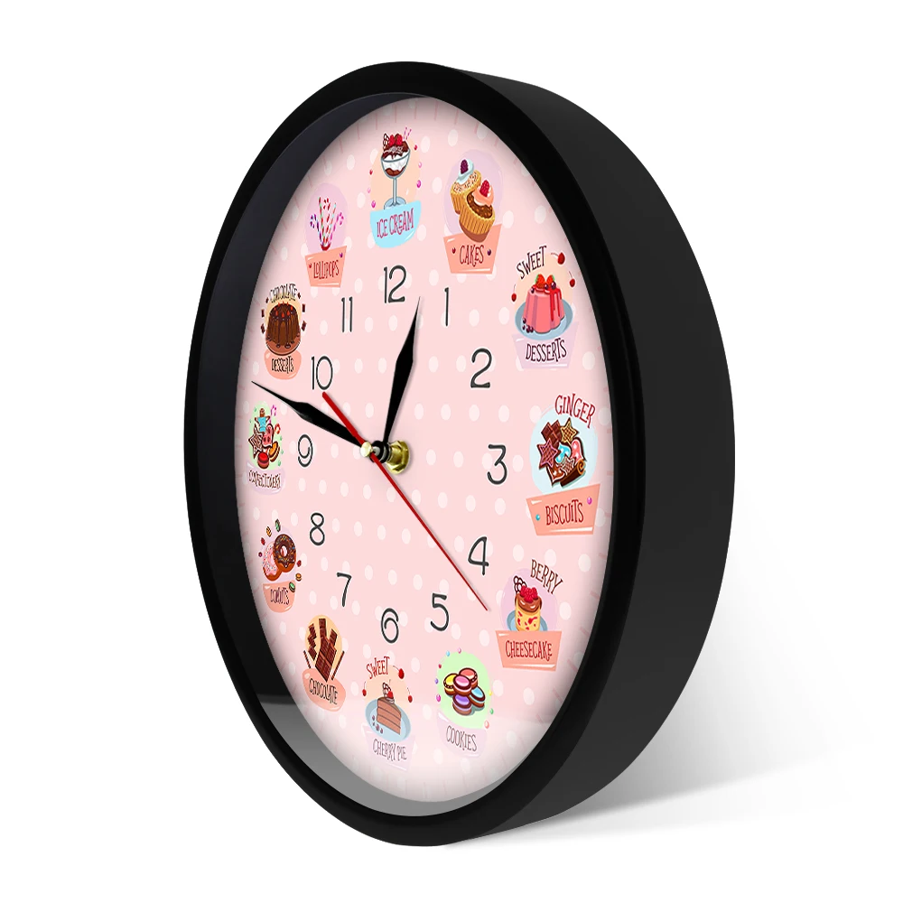 Delicious Sweets and Desserts Bakery Shop Sign Decorative Wall Clock Non Ticking Wall Watch For Kitchen Cafe Bar Restaurant Just6F