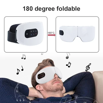 

Rechargeable Smart Eye Massager Wireless Heating Therapy Air Pressure Eye Bluetooth Music Relieve Eye Fatigue Massage Relaxation