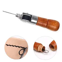 Профессиональный инструмент для шитья кожи с деревянной ручкой, шило Pricker