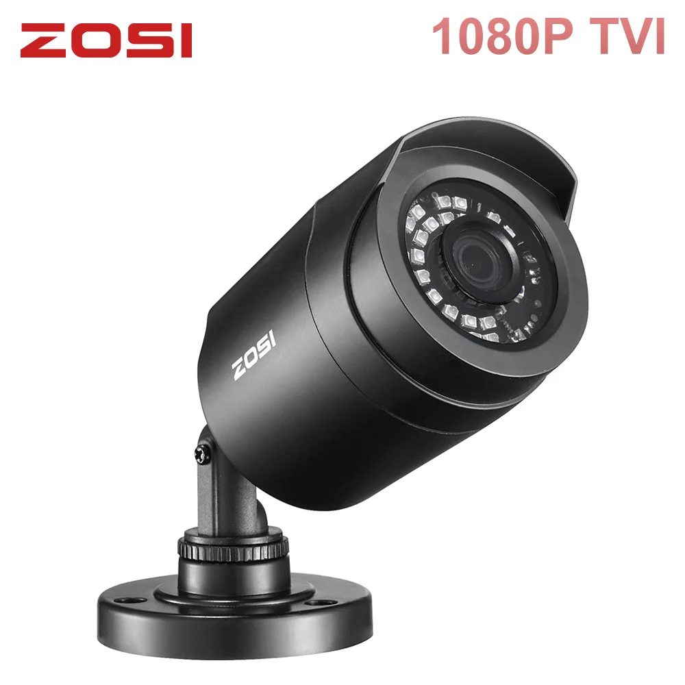 ZOSI 1080P TVI наружная камера видеонаблюдения в помещении, цилиндрическая камера HD, защищенная от атмосферных воздействий, IP66, ночное видение, CCTV камера безопасности