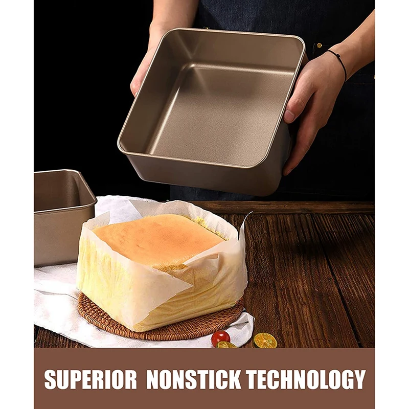 Nonstick Square Cake Pan Baking Set Deep Dish Bakeware Sheet for Oven 2-Piece |