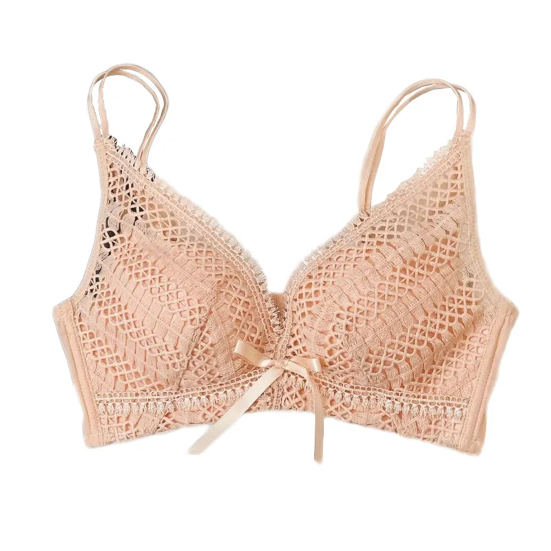 Unlined Wire Free Underwear Push Up Bras Women Seamless Comfortable Breathable Bra Heighten Side Back Small Breast Brassiere