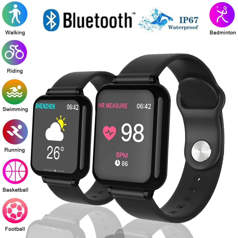 

Rovtop B57 Smart Watch for Men Bluetooth Sport Wrist Watch Blood Pressure Fitness Watch Waterproof Pedometer Smart Wristband
