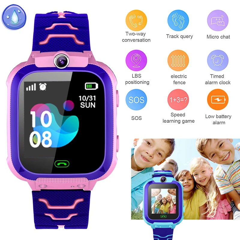 Q12 Детские Смарт-часы для детей SOS Antil-lost водонепроницаемые Смарт-часы Детские 2G часы с sim-картой часы с отслеживанием местоположения
