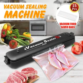 

110V/220V Household Food Vacuum Sealer 90W Mini Kitchen Packaging Machine Film Sealer Vacuum Packer With 15Pcs Vacuum Saver Bags