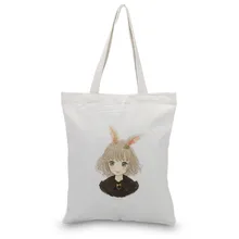 Сумки холщовые сумки на плечо Мультяшные девушки на заказ Печать Логотип ежедневное использование DIY Экологичная многоразовая Для Покупок Сумка переработка