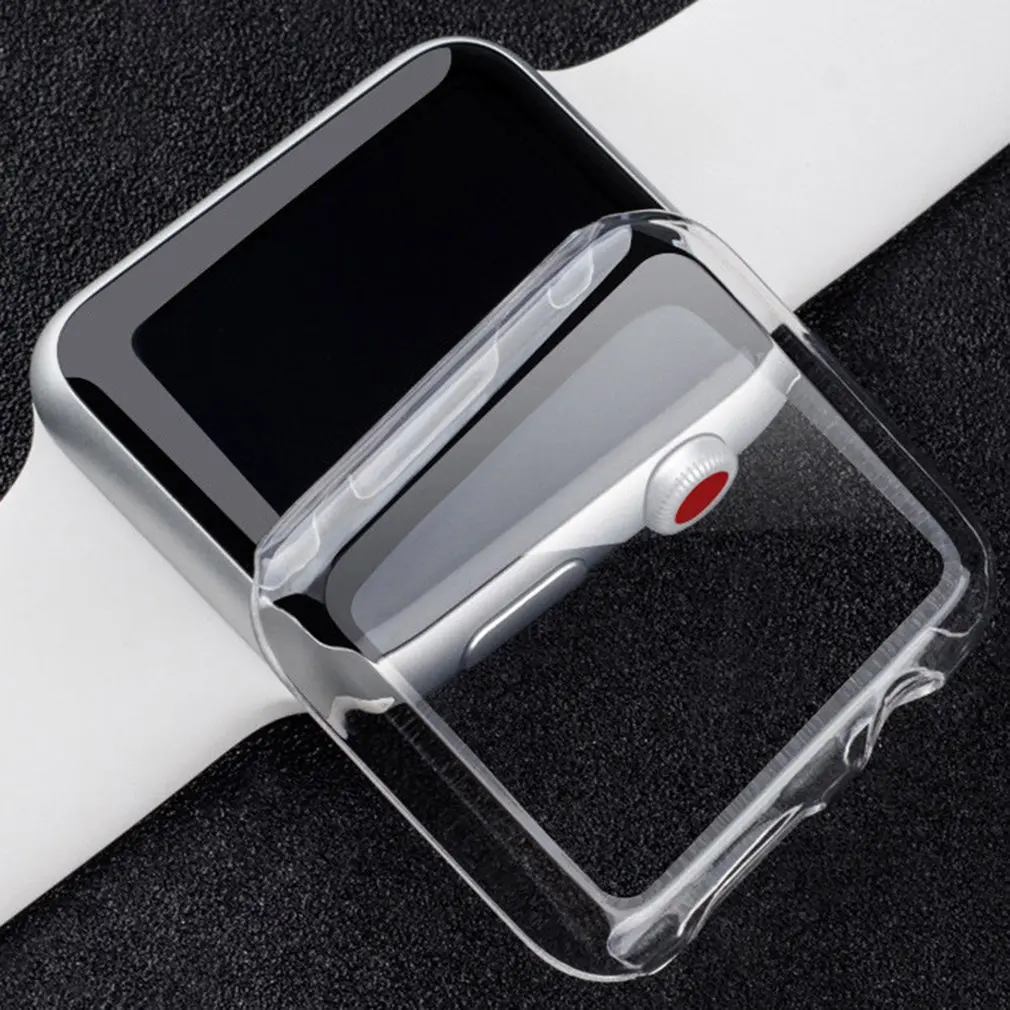 

Clear Soft TPU Full Protect Cover for Apple Watch Case 38mm 42mm for iWatch Series 4 3 2 Cover Shell BandNew