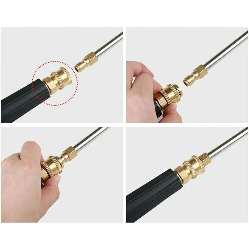 2× Металл высокого давления Локоть шайба устройство для чистки желоба копье палочка 1/4 быстрое подключение