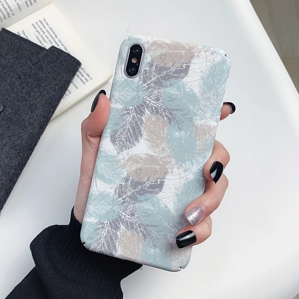 Винтажный чехол LOVECOM с листьями для телефона iPhone 12 Mini 11 Pro Max XR XS 6 6S 7 8 Plus X Матовый