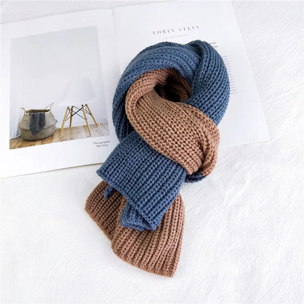 1Blue Camel Sparsil, женские зимние вязаные шарфы, лоскутные, модные, теплые, с воротником, милые, женские, Осенние, плотные, теплые, мягкие шарфы - Цвет: 1Blue Camel