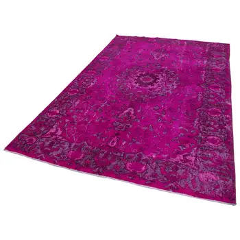 

200x297 Cm Pink Handmade Over Dyed Rug-7x10 Ft
