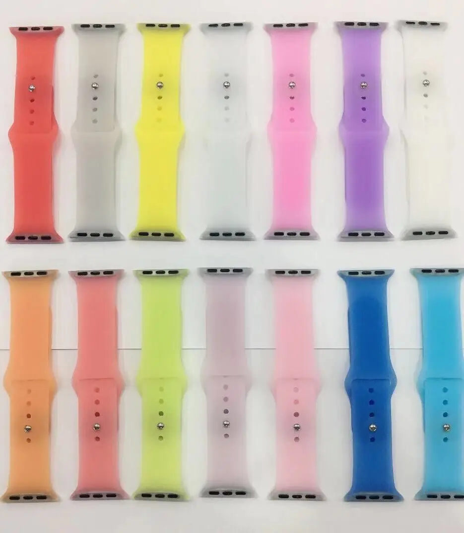 

Transparent Soft Silicone Watchband for Apple Watch 38mm 42mm 40mm 44mm Colorful Rubber Bracelet Band Strap for iwatch 1 2 3 4