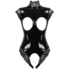 Erotic Fetish Body Suit Sexy Cupless Crotchless Teddy Lingerie Femme Black Wetlook Pvc Latex Catsuit Gothic Women Porno Costume ► Photo 1/6