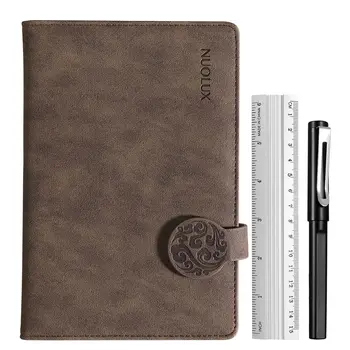 

NUOLUX Travel Notebook Diary Journal Vintage Notebook Set with Gel Pen Ruller 3 Sheets of Emotion Stickers