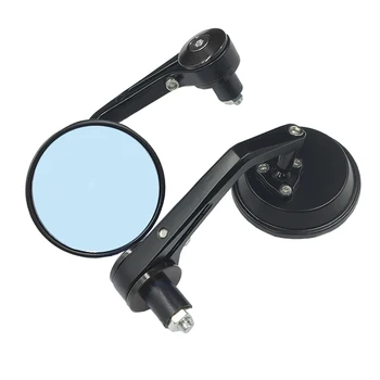 

7/8" Motorcycle Handle Bar End Rearview Mirrors Retro Round Blue Side mirror FOR suzuki bandit 400 kawasaki z750 Z800 Z900 Z1000