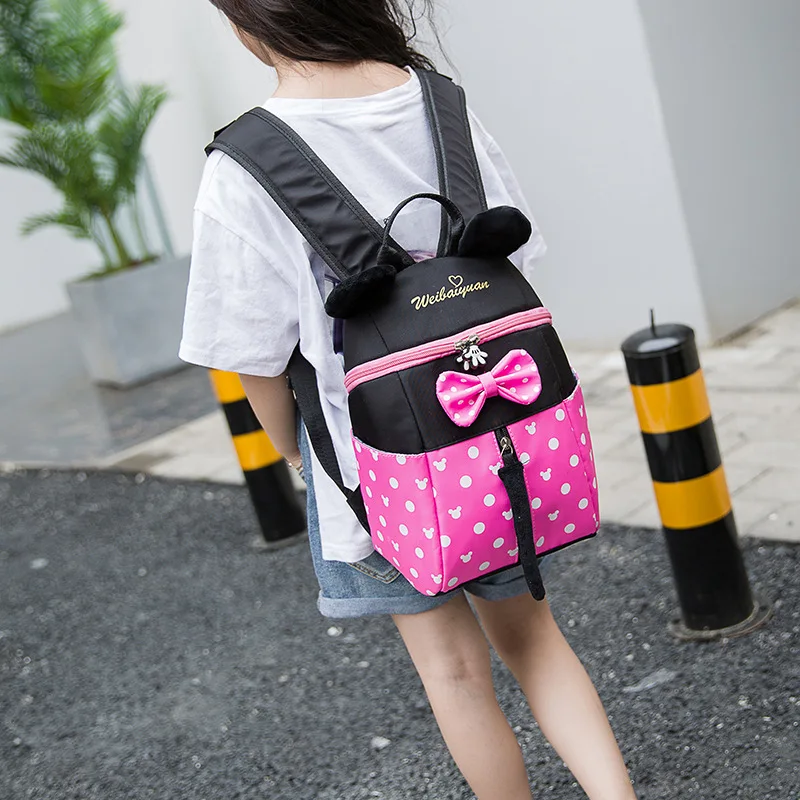  3-7 Yrs Kids Backpack Plush New Children's School Bag Kindergarten Boy Cute Baby Minnie Mickey Cart - 4000093892880