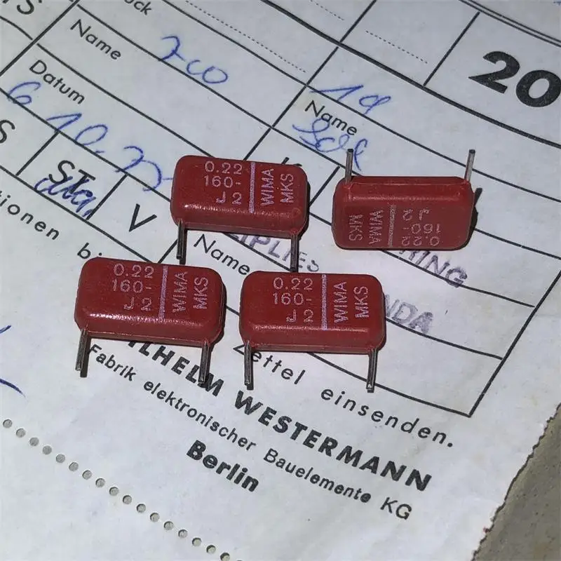 30 шт. 74 лет вайма Западная Германия WIMA MKS 0 22 мкФ 160V силовой штырь аудио Оловянная