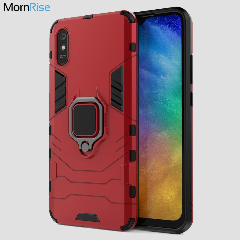 Hybrid Rugged Armor For Xiaomi Redmi 9A 9C Case Kickstand With Metal Finger Ring Shock Proof Cover 9 Phone Cases | Мобильные
