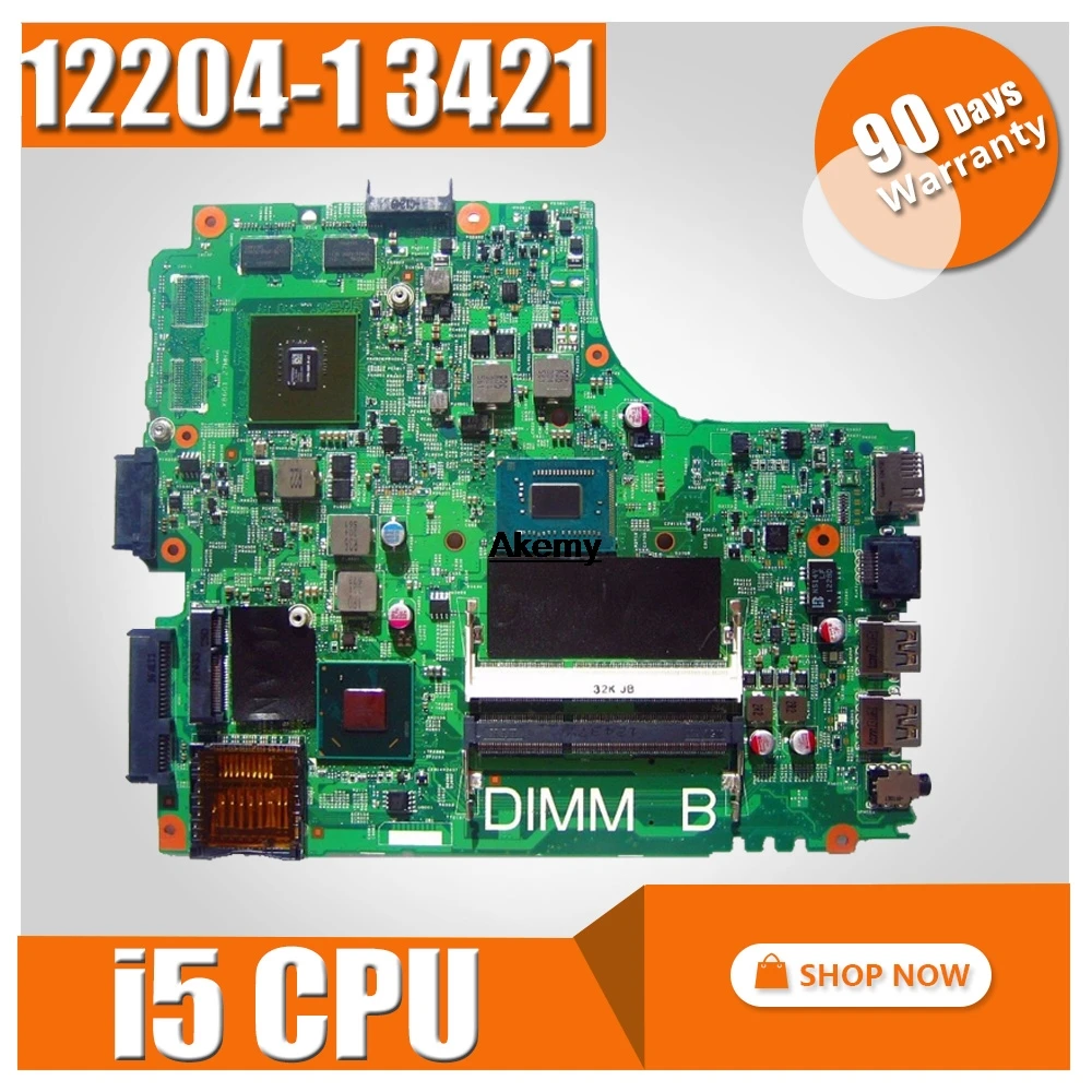 

12204-1 For dell INSPIRON 3421 laptop motherboard 12204-1 dell motherboard i5 CPU orginal Teste motherboard