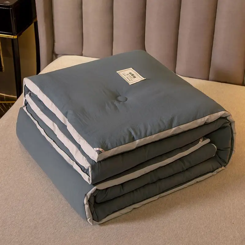 5 цветов выбрать одеяло постельные принадлежности наборы утолщение теплое перо бархатное лоскутное одеяло зима и осень одеяло постельные принадлежности наборы - Цвет: Светло-серый
