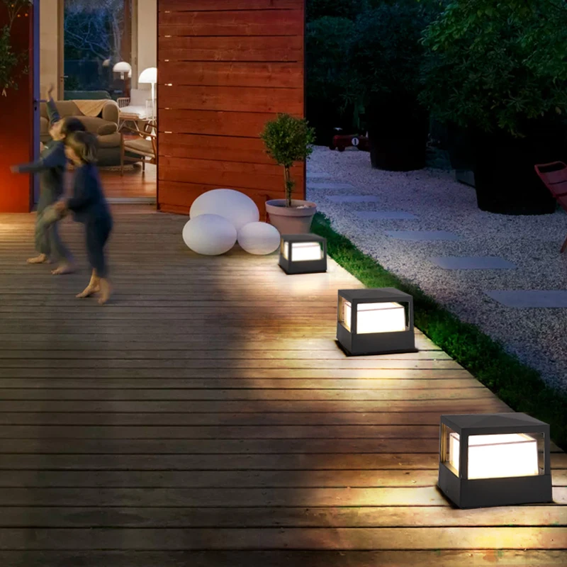 LED12W Outdoor Garden Column Light Waterproof Landscape Courtyard Deck Post Pillar Light Villa Pathway Fence Porch