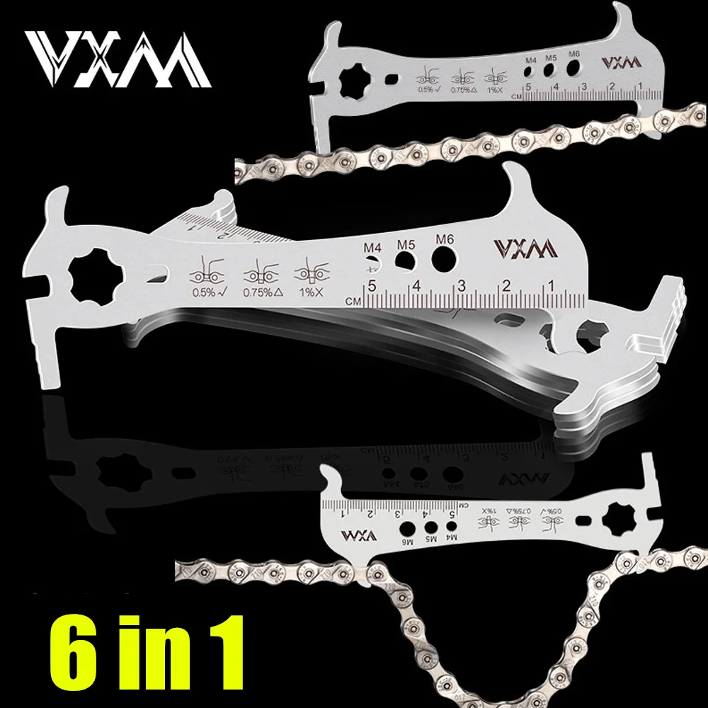 VXM 6 в 1 велосипедная цепь для проверки износа индикатор цепи замеры крючка 8 9 10 11