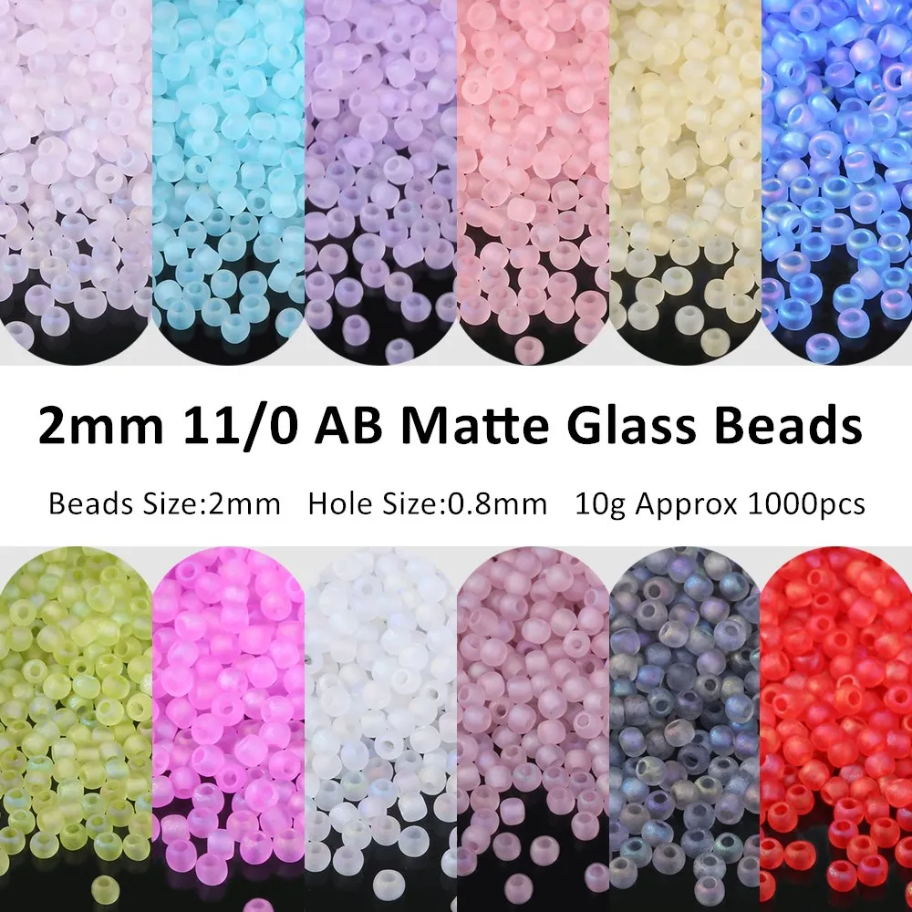 

2mm 11/0 AB Matte Colors Glass Seed Beads Spacer Czech Beads Diy Charm For Jewelry Making Fitting Garment Sewing Accessories