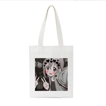 

New Japanese shoulder bag, lovely Kawai... Women's high energy canvas from Harajuku University... Sweet fashion entertainment