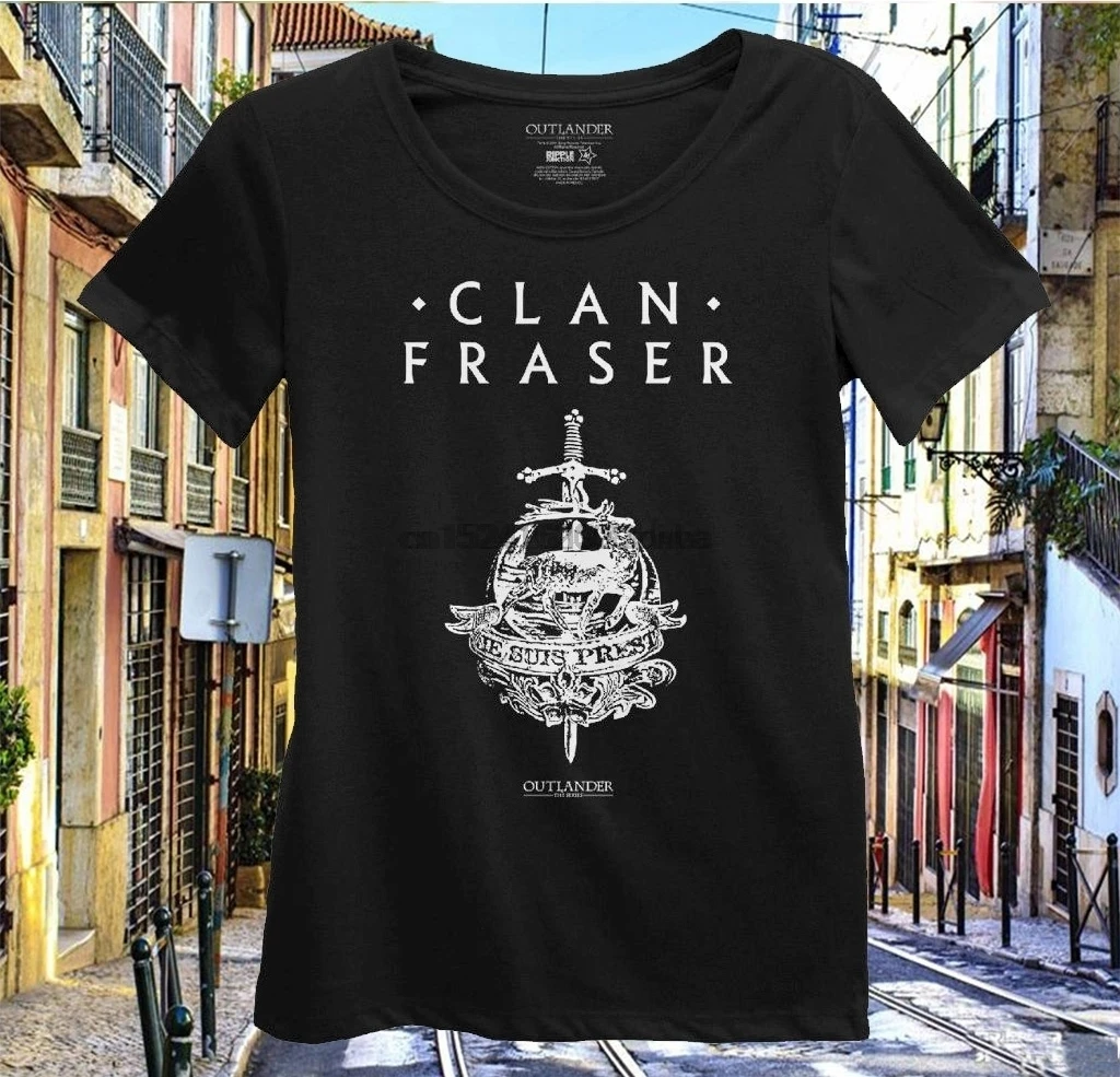 

Brand Clothing Outlander Clan Fraser with Emblem Mens Six Colors Men T-shirt Hip Hop O-neck T Shirt Casual women t shirt
