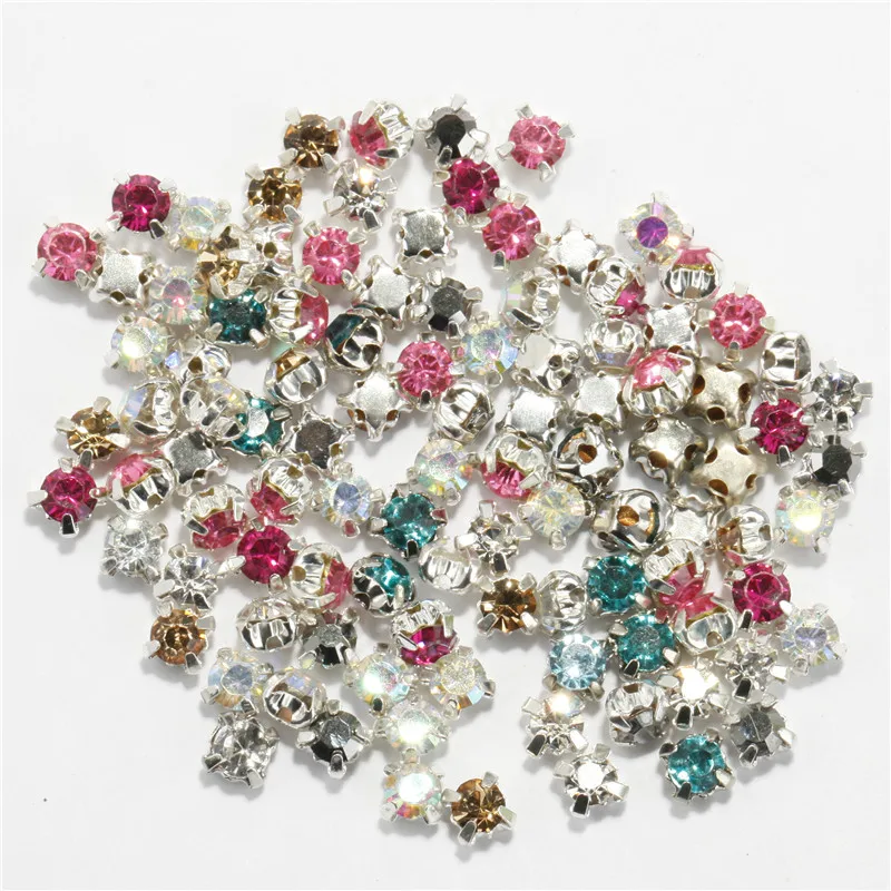 200 шт. 4 мм Оптовая Продажа Серебряные хрустальные металлические бусины со