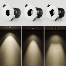 2 шт./партия, 5 Вт, 7 Вт, 10 Вт, 15 Вт, 20 Вт, светодиодный прожектор CREE COB для мытья стен AC110-240V антибликовое потолочное утопленное пятно, регулируемые белые лампы