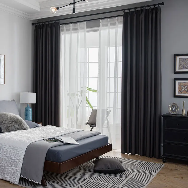 Современные затемненные шторы для гостиной комнатные жалюзи шторы для спальни высокое затенение окна шторы для кухни плотные шторы на заказ - Цвет: deep gray