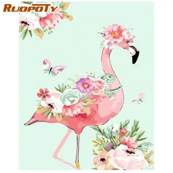 

RUOPOTY 60x75cm Flamingo Animal DIY Painting By Numbers HandPainted Painting Canvas Colouring Artwork Home Decor Fun at Home