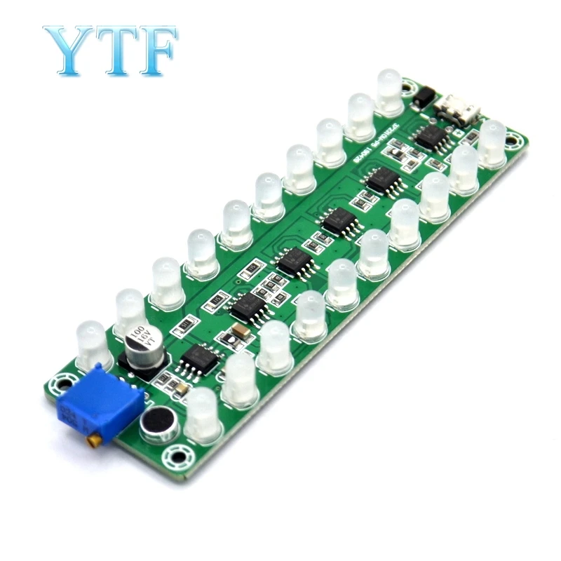 Sound control induction power amplifier spectrum audio level meter LED indicator flashing melody light sound | Компьютеры и офис