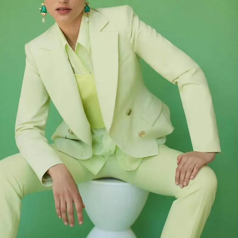 Women Suit and Ankle Length Pant Autumn 2020 New Fashion Blazer Capris Office Lady 2 Pieces Set Women Suit and Ankle Length Pant Autumn 2020 New Fashion Blazer Capris Office Lady 2 Pieces Set