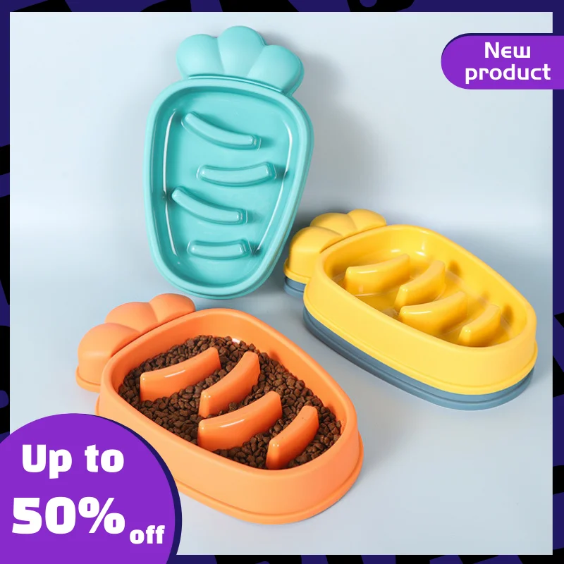 

Dog Slow Feeding Bowl Non-Slip Carrot Bowl Puppy Slow Food Feeder Bowl Prevent Obesity 2021 New Pet Dogs Supplies Dropshipping