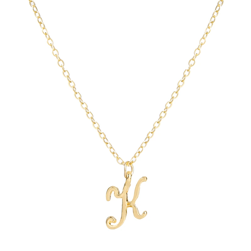 26 Letters Pendant Necklaces For Women Simple Fashion Tiny Dainty Heart Initial Necklace Name Jewerly Accessories Girl Gift