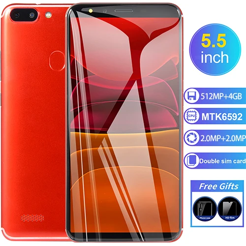 Быстрая Cectdigi R15 PLUS 3g MTK6572 смартфон 960*540 2MP+ 2MP 18:9 5,5 'HD 512MB+ 4G многоязычный мобильный телефон для распознавания лица - Цвет: Red