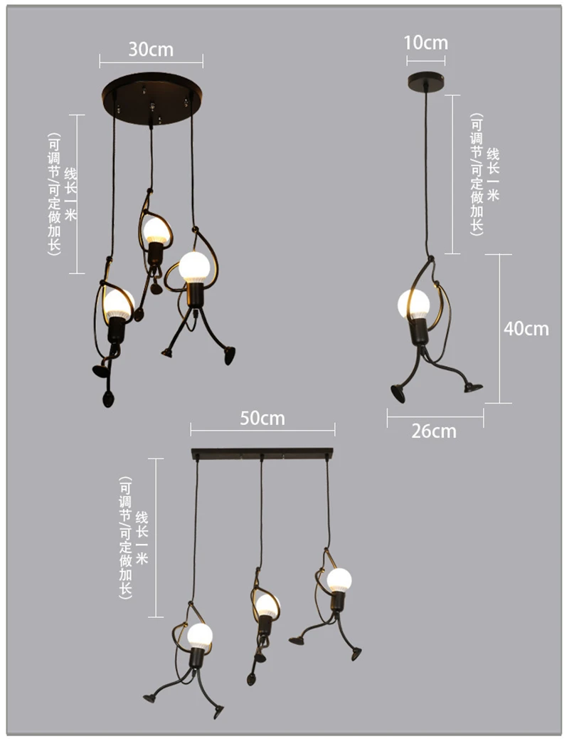Современный Лофт подвесной скалолазание Мужская подвеска огни железная цепочка домашний декор висячая лампа гостиная лампы скандинавские светильники
