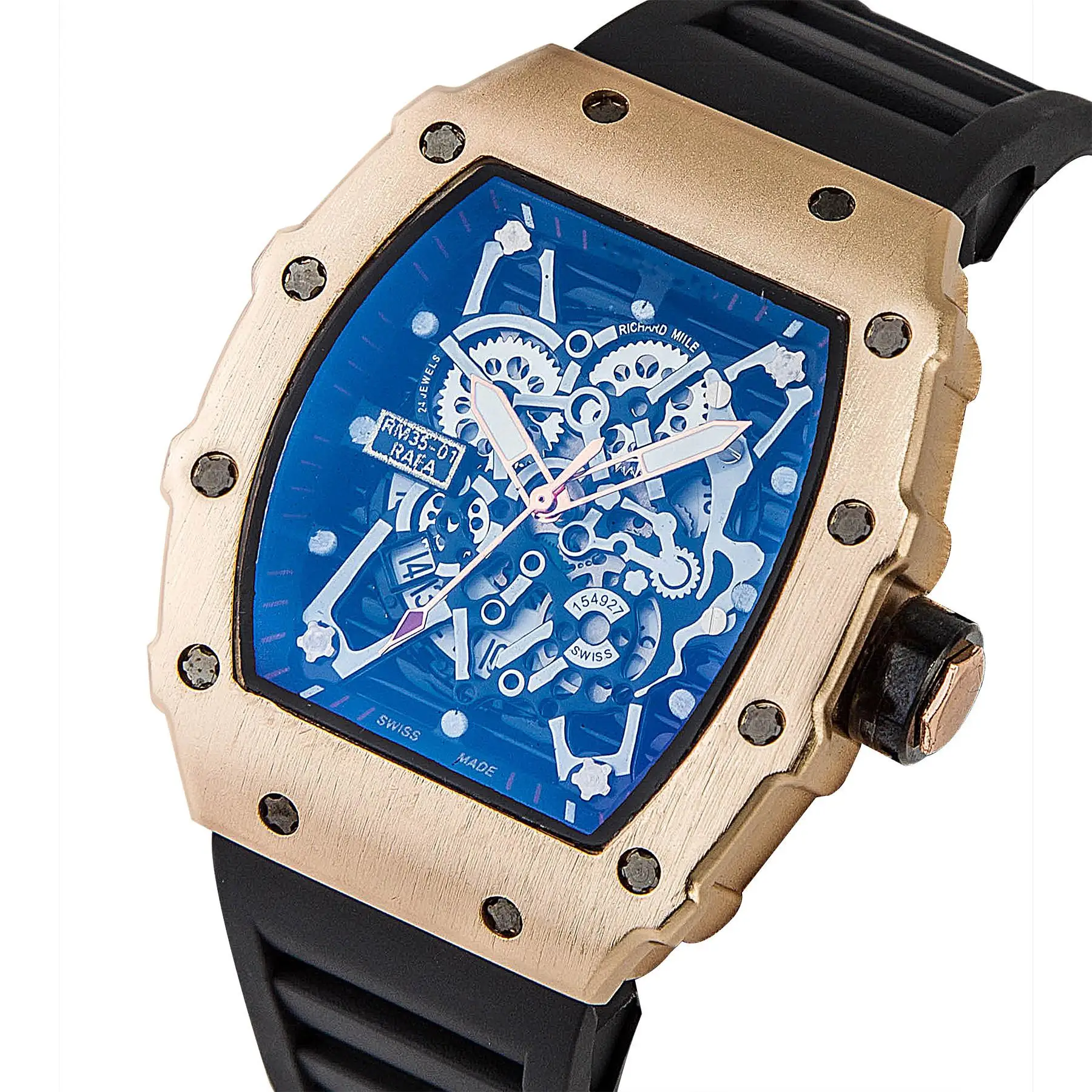 

Creative Fashion Men's Square Wrist Watch RM Military Sport Men Watches Waterproof Leather Quartz Clock Relogio Masculino