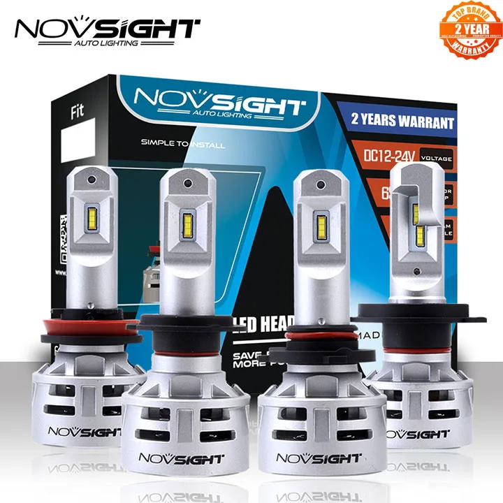 NOVSIGHT H7 светодиодный H4 H11 HB3 9005 HB4 9006 Автомобильные светодиодные лампы для фар 60 Вт