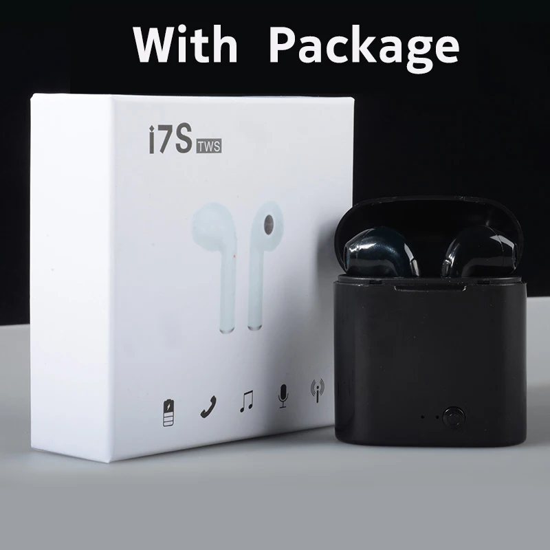 I7s TWS Mini беспроводные Bluetooth 5,0 наушники-вкладыши стерео наушники спортивные Гарнитура микрофон бинауральные для IOS Android телефонов - Цвет: i7s B with package