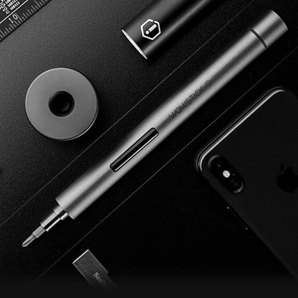 WOWSTICK 1F+ мини электрическая отвертка перезаряжаемая Беспроводная шуруповерт с светодиодный светильник литиевая батарея