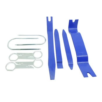 

10pcs Blue Portable Auto Car Radio Panel Door Clip Panel Trim Dash Audio Removal Installer Pry Kit Repair Tool